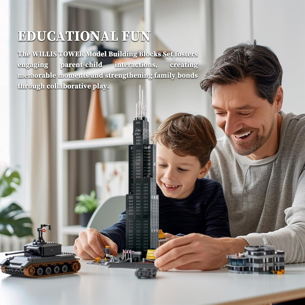 Willis Tower Chicago Model Building Kit 1241 PCS