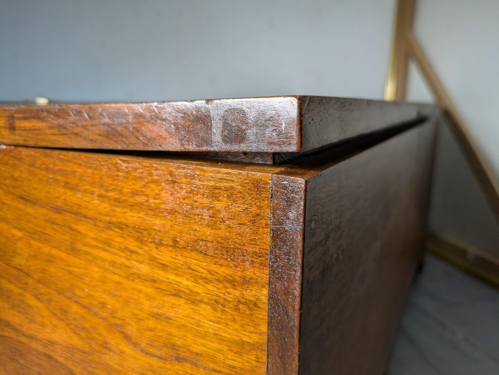 Antique Rustic Solid Wood Carpenter Tool Storage Box Chest Trunk with Lid N65