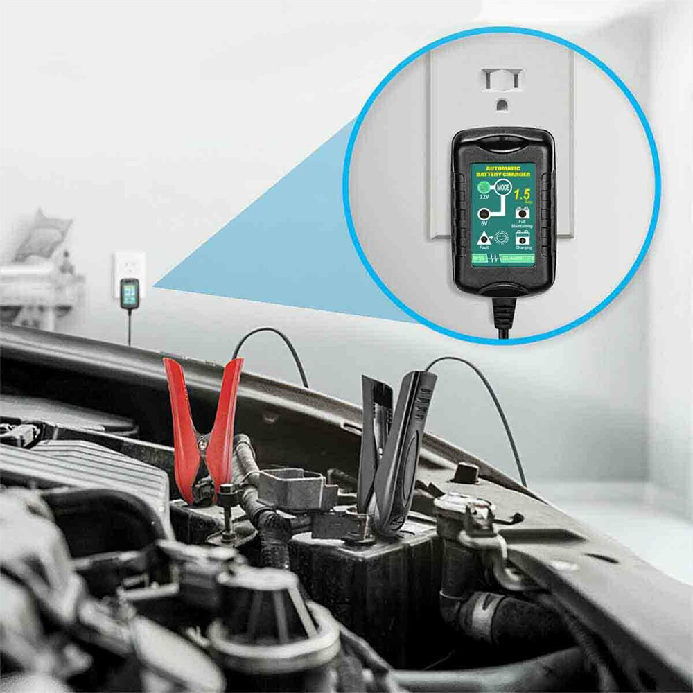 6V 12V Automatic Battery Charger Maintainer Motorcycle Trickle Float For Tender