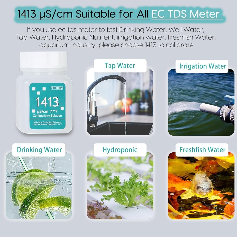 1413 μS/cm Calibration Solution, Conductivity Salt Standard Buffer Solution...