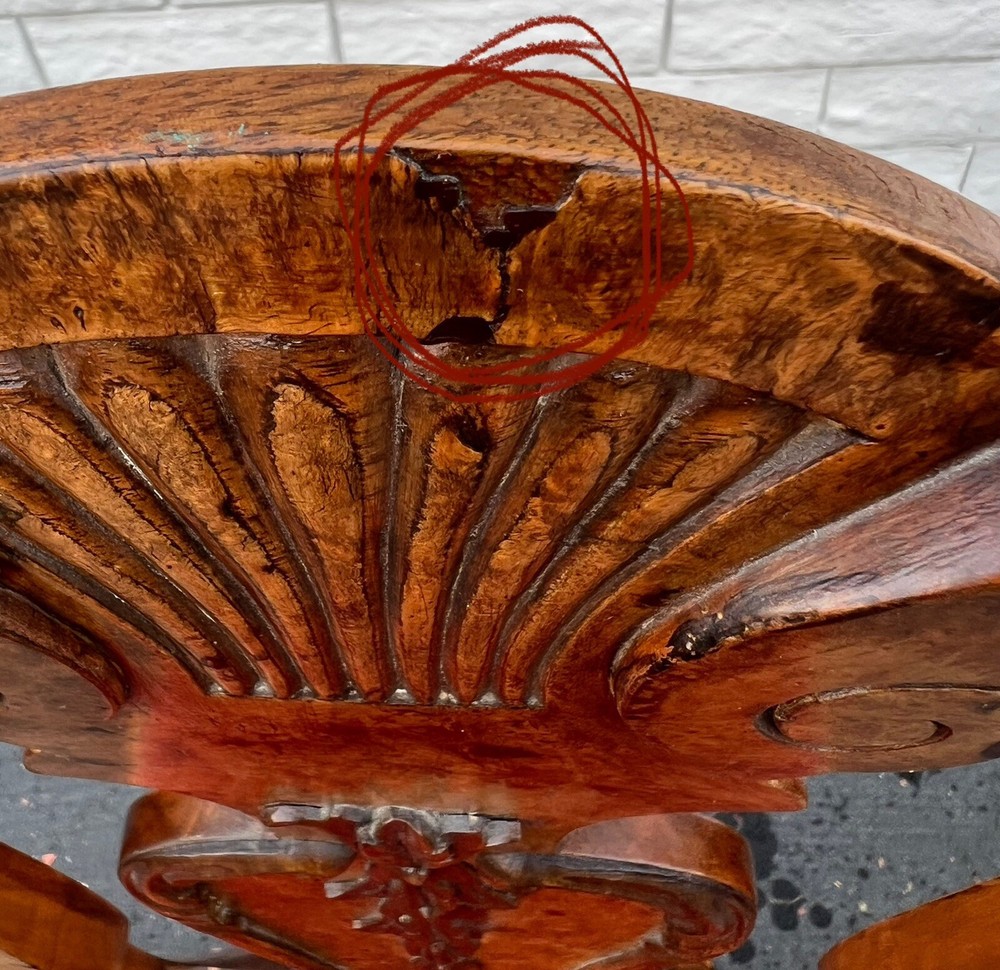 Pair Dutch Burr Walnut Carved Side Chairs, C 1870
