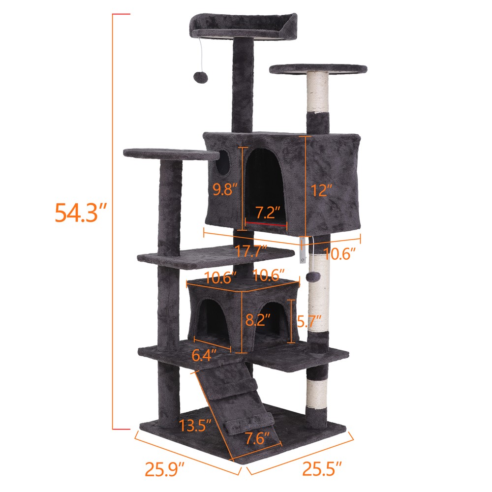 Multiple Sizes Cat Tree Tower Cats Post Plush Perch Condo Playing Activity House
