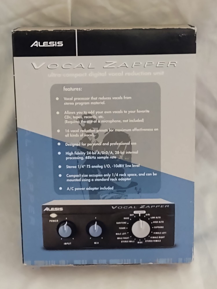 ALESIS Vocal Zapper Vocal Reduction Unit * NEW OPEN BOX* Includes Everything