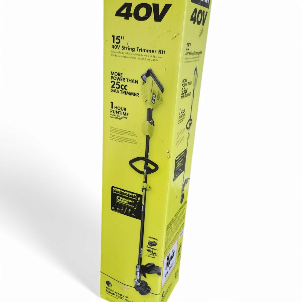 Ryobi RY40ST01K 40V 15" Expand-It Attachment Capable String Trimmer - Tool-Only