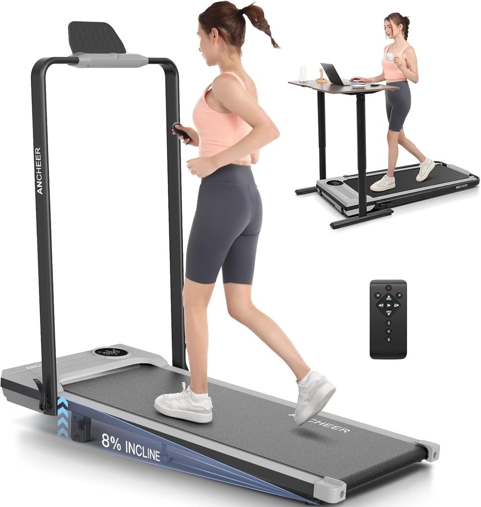 Quiet Folding Treadmill for Home withLED Display/Dual Control/12 Preset Programs