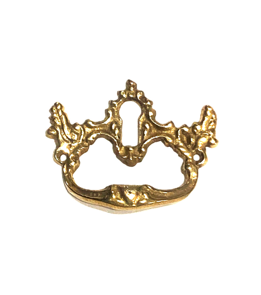 Horizontal Victorian Cast Brass Drawer Pull with Keyhole Cover Handle