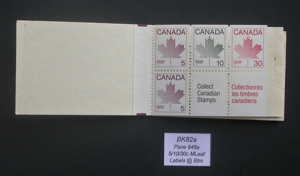 Canada Stamp Booklet ~ BK82 Maple Leaf Issue
