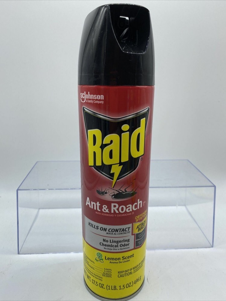 (3) Raid Ant Roach Killer Lemon Scent 17.5 oz Attack Control Prevent Bugs