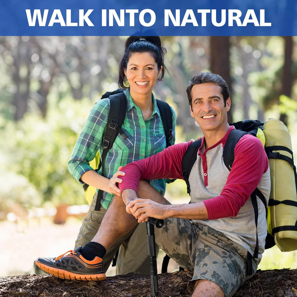 Hiking Walking Stick with 3 Survival Tool Tactical Walking Staff Adjustable Outd