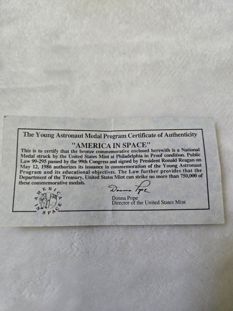 1988-P Bronze Space Shuttle Medallion