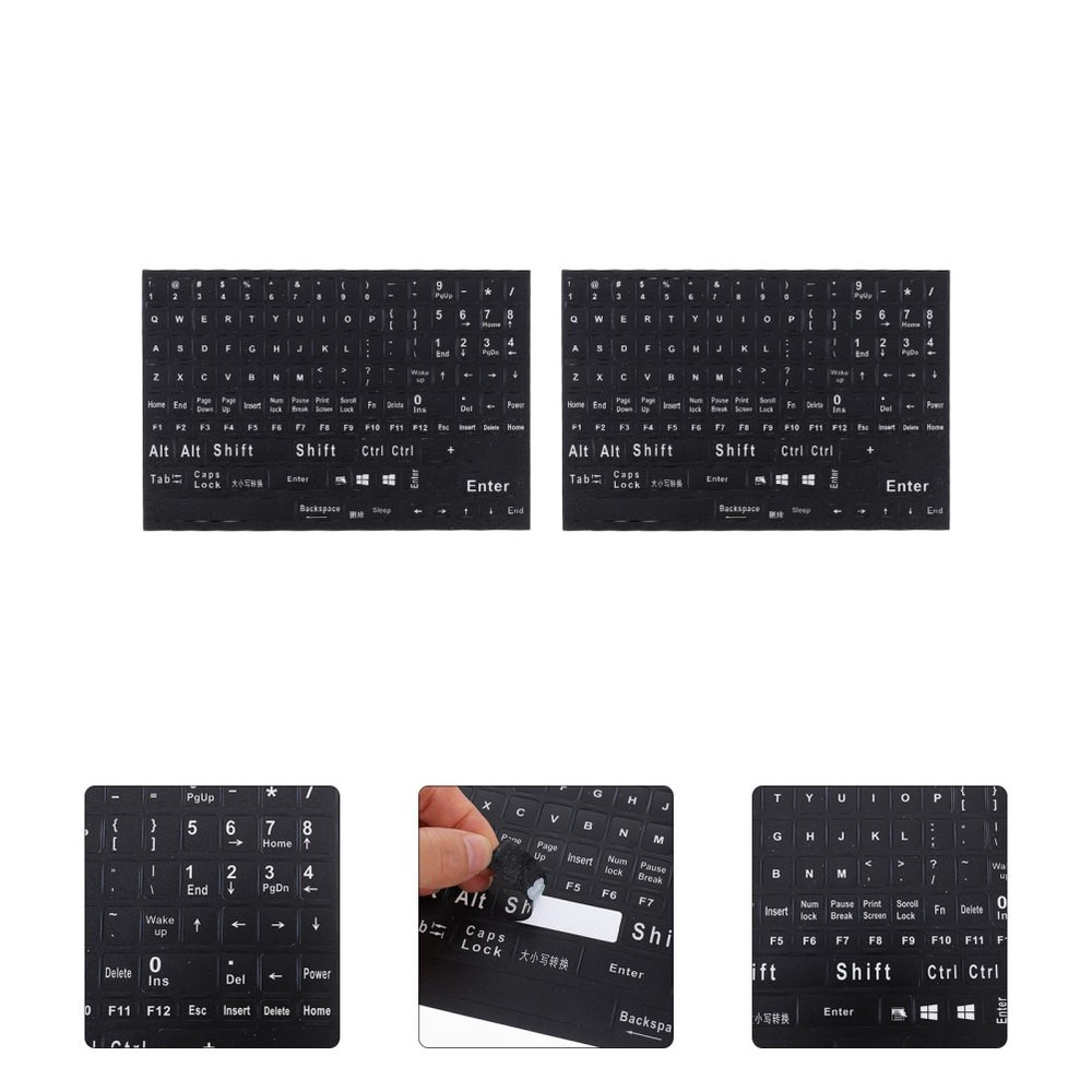2 Sheets Computer Laptop Keyboard Stickers Notebook English Keyboard Stickers