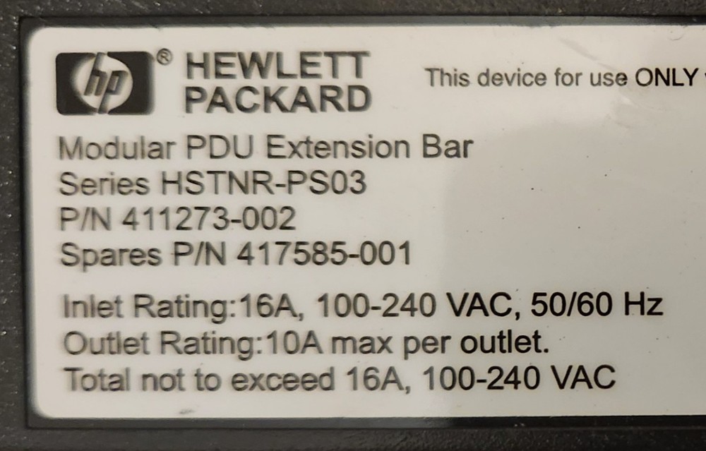 HP PDU Server Power Distribution Unit System - 2 Control Units, 6 Extension Bars