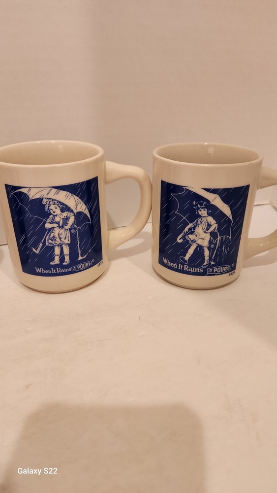 4 Different Morton Salt Mugs Excellent!