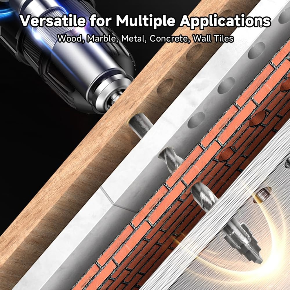 5 Pack Professional Masonry Drill Bit Set, Concrete Drill Bits, 1/4" to 1/2" ...