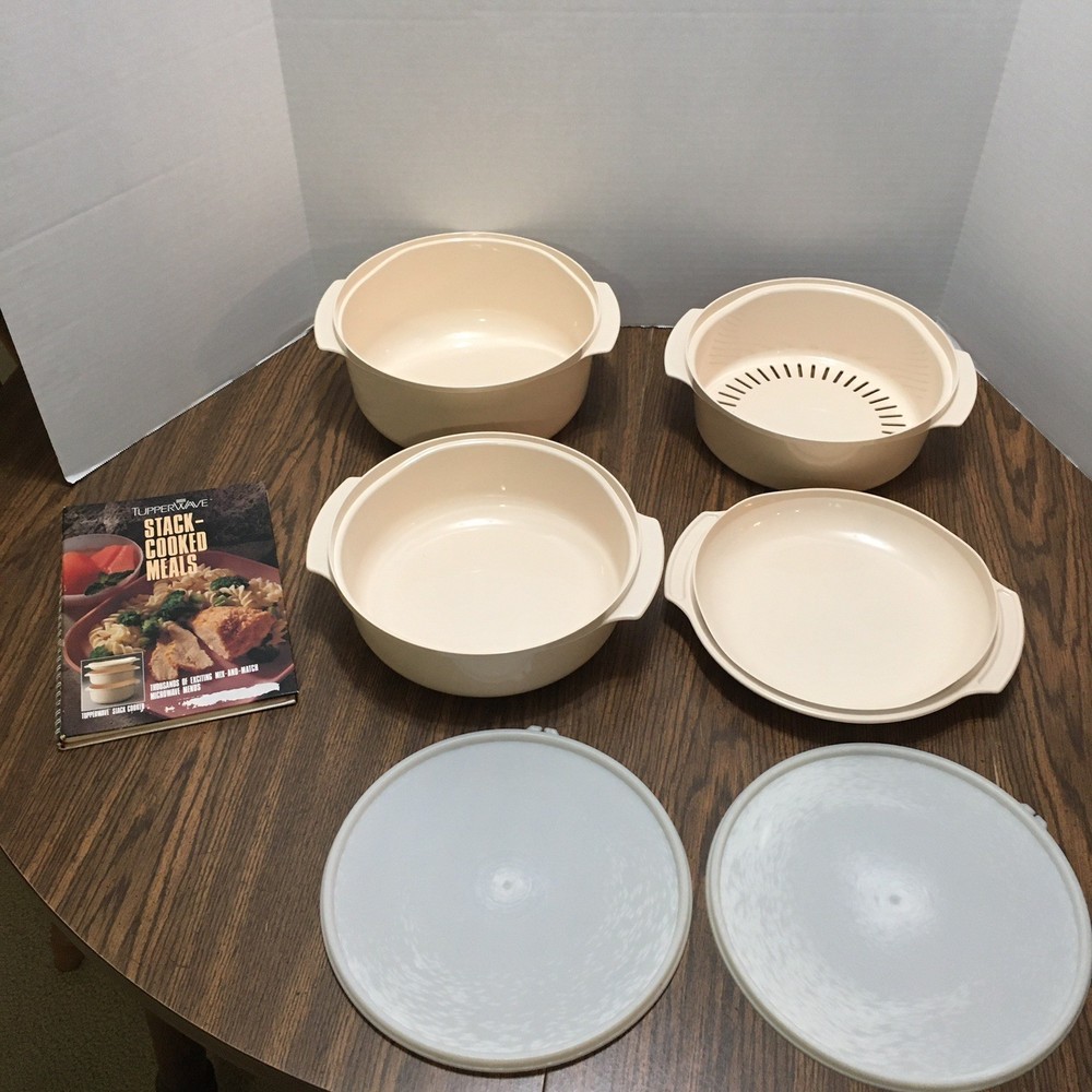 Tupperware Stack Cooked Meals 6 Piece Set Plus Cookbook
