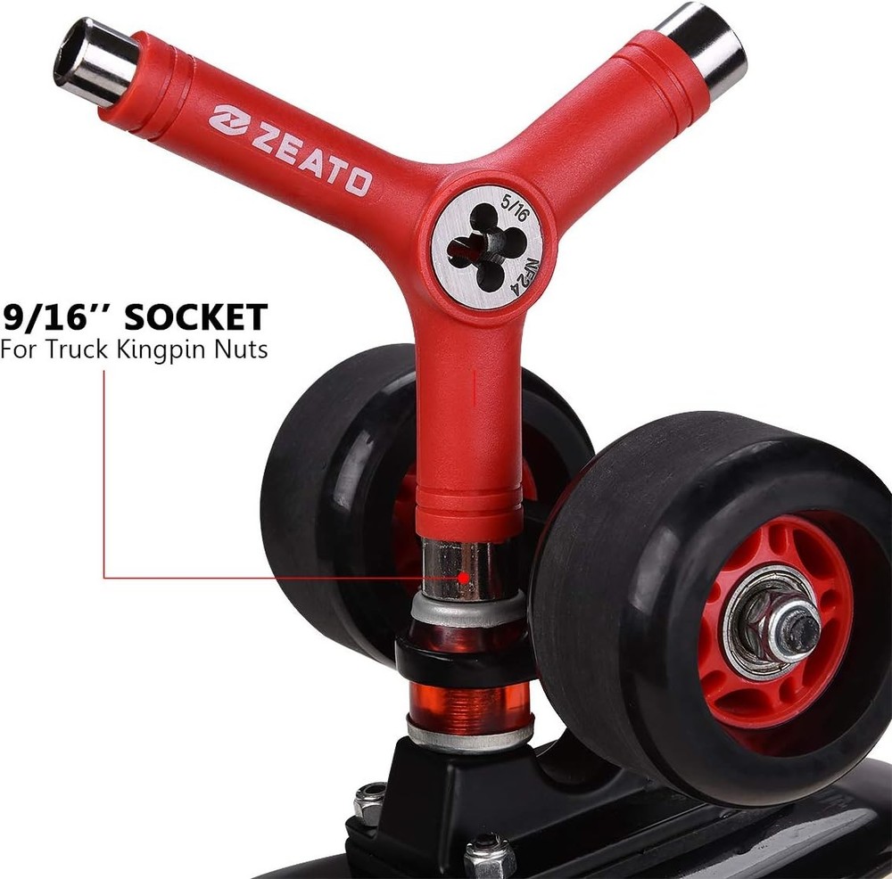 All-In-One Skate Tools Multi-Function Portable Skateboard T Tool Accessory with