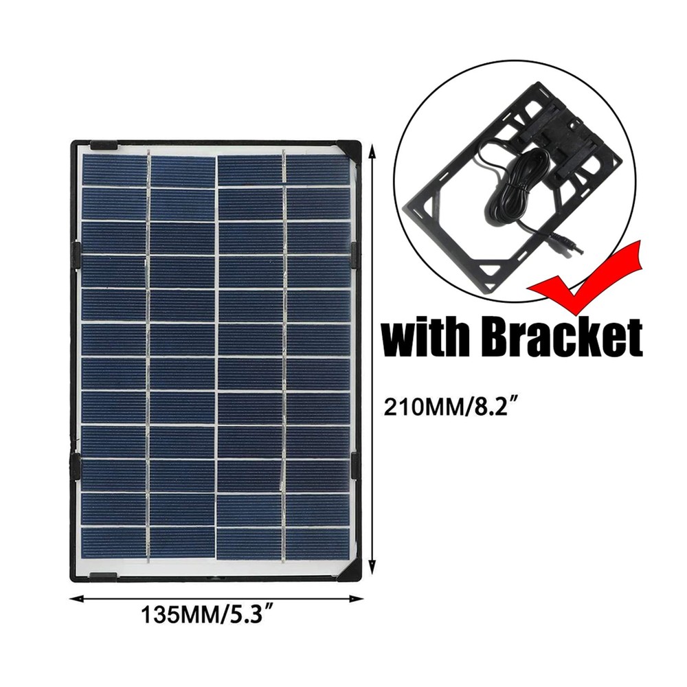 Sunydog Mini Solar Panel, 6W 12V Solar Panel Outdoor Security Camera Solar Cell