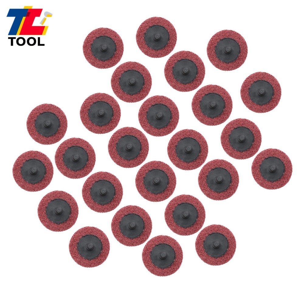 25 Pack Surface Conditioning Quick Change Discs 2" Red Medium Prep Pad Discs
