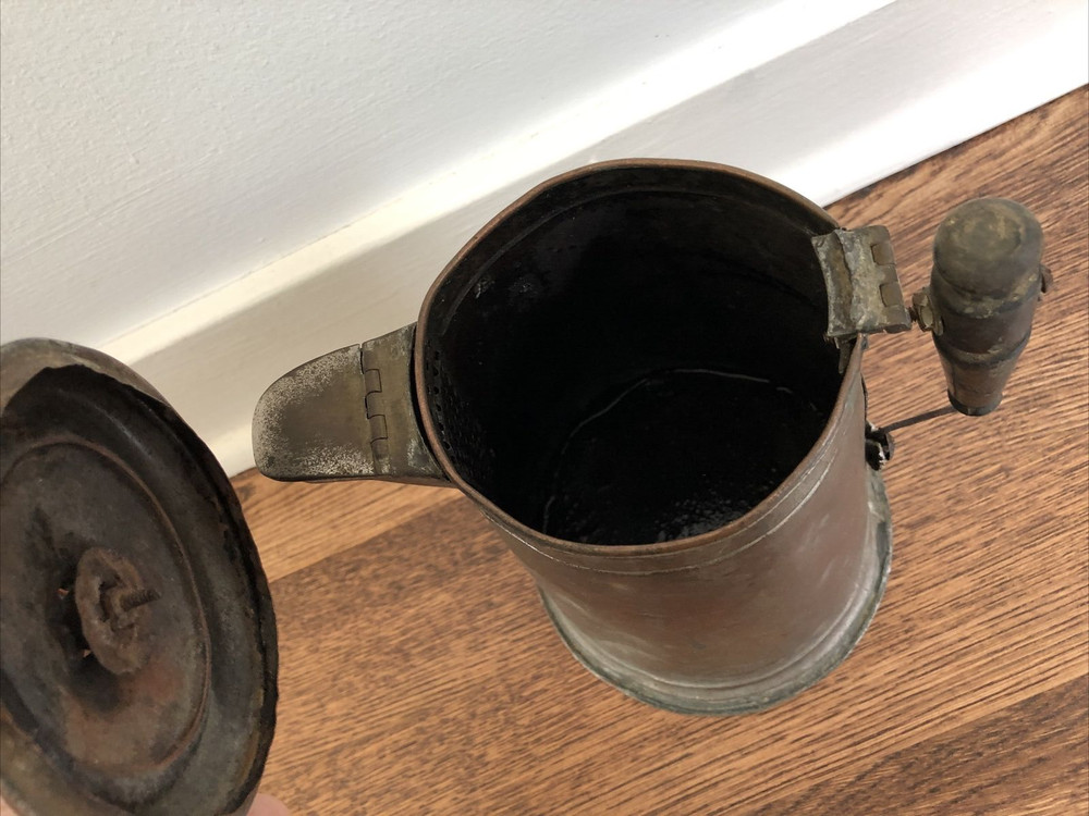 Vintage Copper Tea Coffee Pot Kettle Primitive For Display