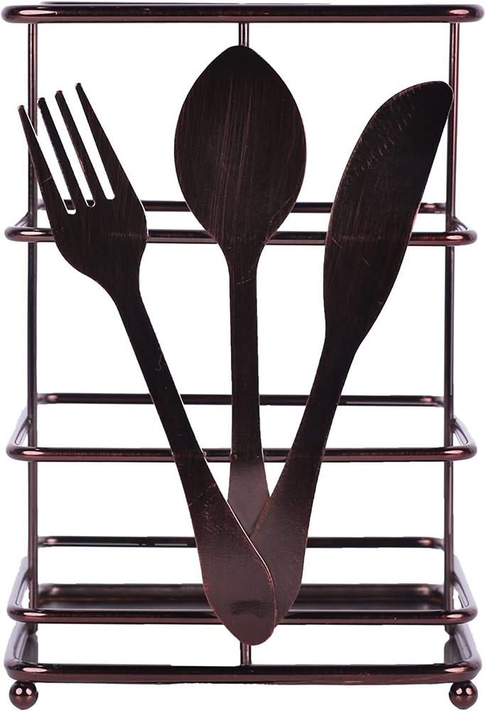 Servette Home Wire Cutlery Utensil Caddy - 	Bronze