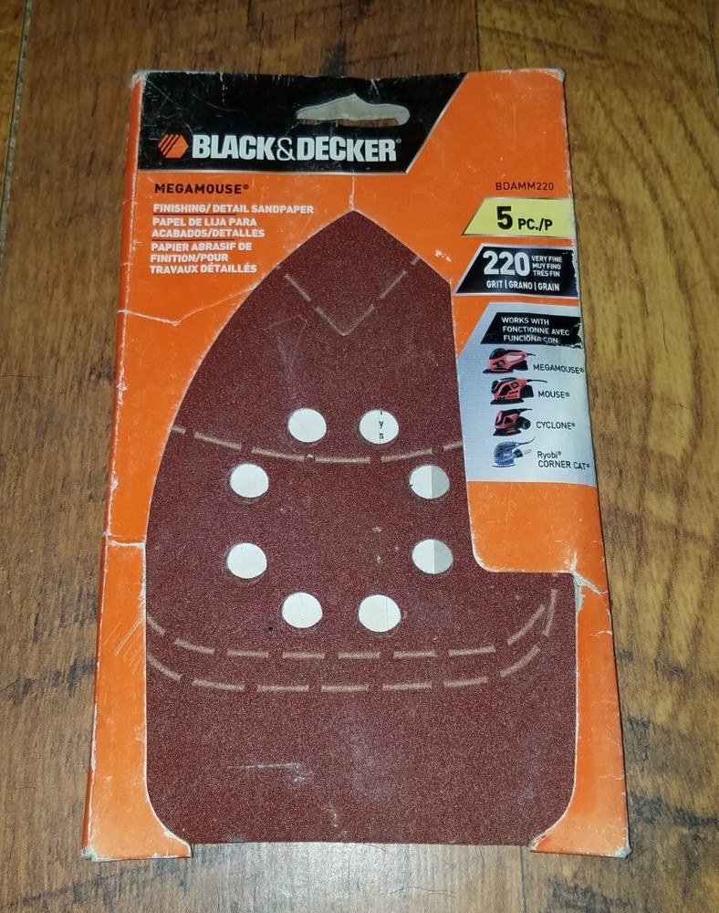 (4-Pk) Black & Decker Sandpaper 220 Grit Medium BDAMM220