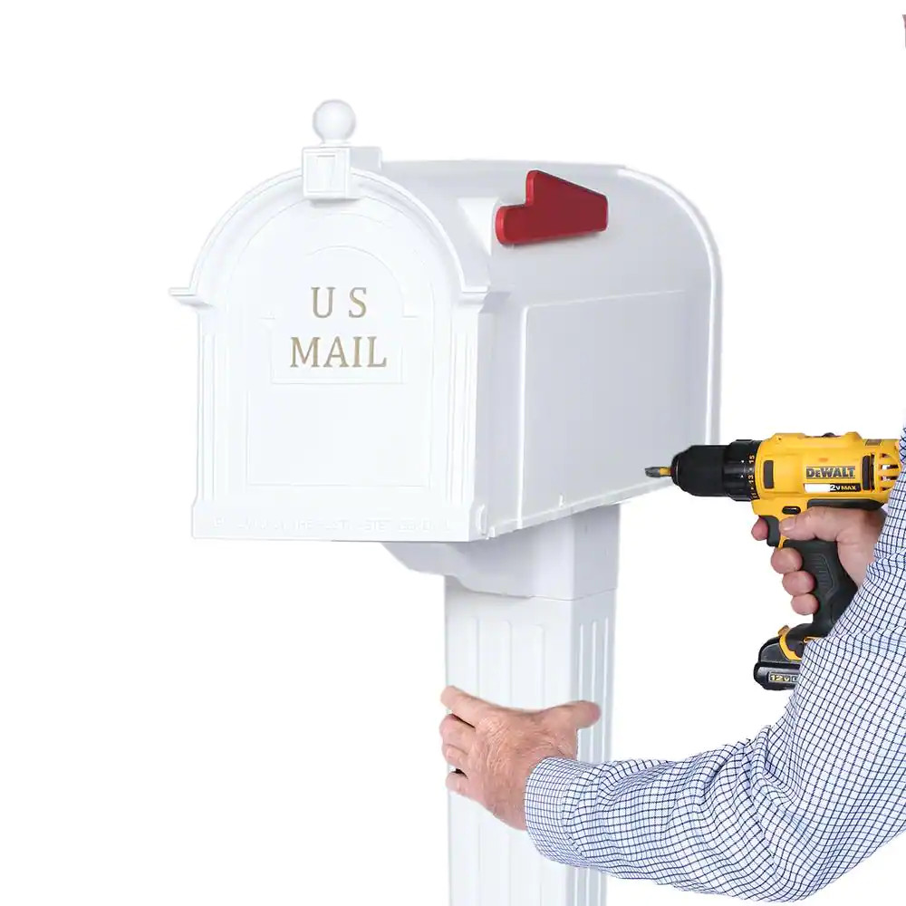 Craftsman Mailbox and Post Kit, White