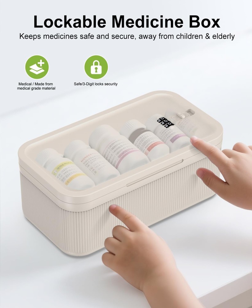 ySky Lockable Storage Box with Combination Code - Secure Medicine Safe, Phone Ja