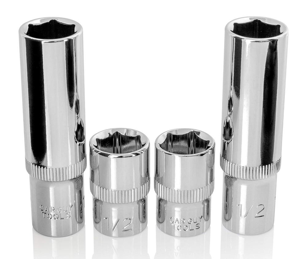 BRAZEN 1/2" Socket Four Pack (3/8" Drive, Multi-Type) 1/2"
