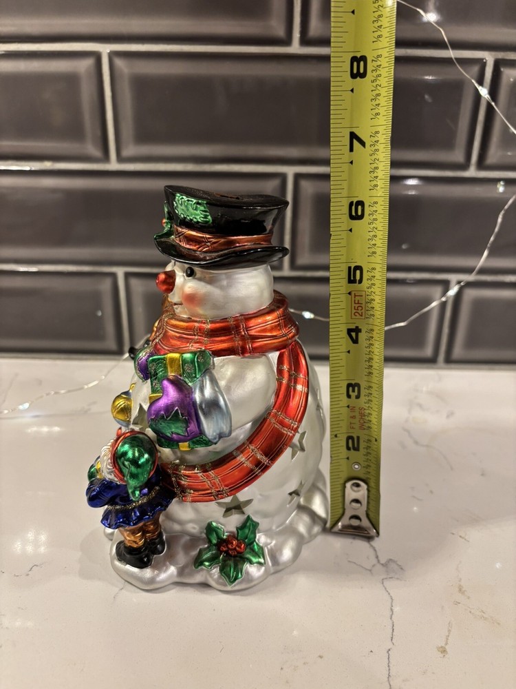 Shimmering Snowman Votive