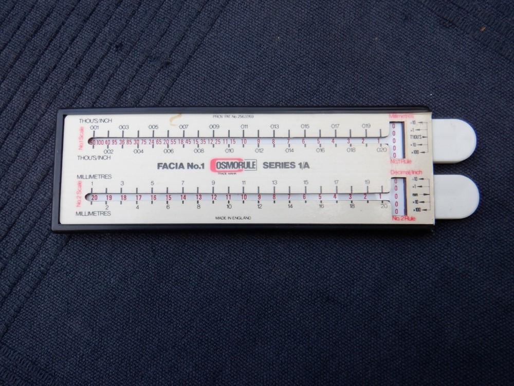Rare Vintage Cosmorule Series 1A - Double Sided Slide Rule Conversion Chart