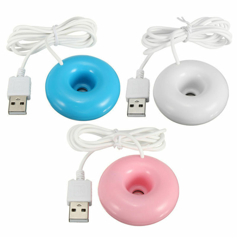 Mini USB Donut Humidifier Floating Air Fresher Mist Maker Aroma Diffuser