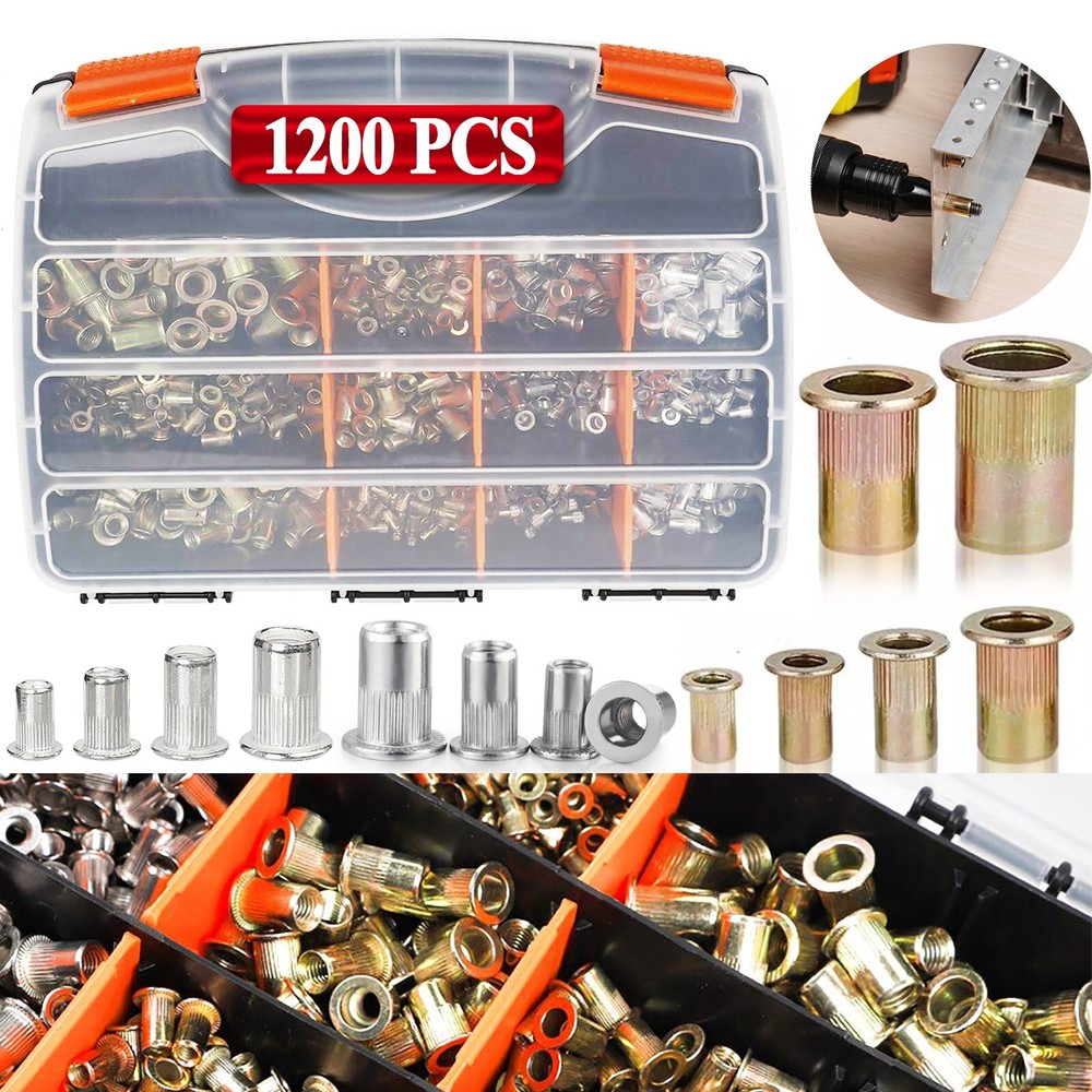 1200x Metric Rivet Nut Kit For Rivnut Tool Nut Setter Thread Setting Nutsert Gun