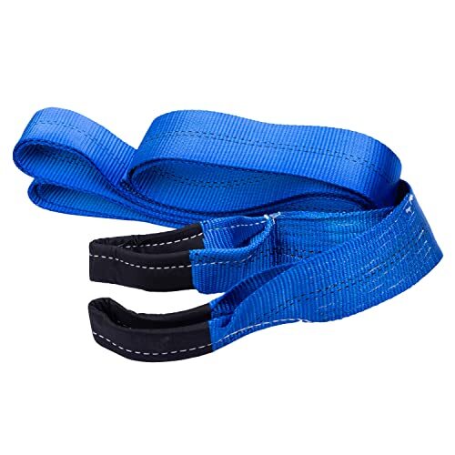 HFS (R) Blue Tree Saver, Winch Strap, Tow Strap 30,000 Pound Capacity(3X8FT)