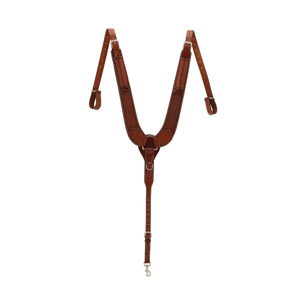 Basketweave Tooled Pulling Breast Collar