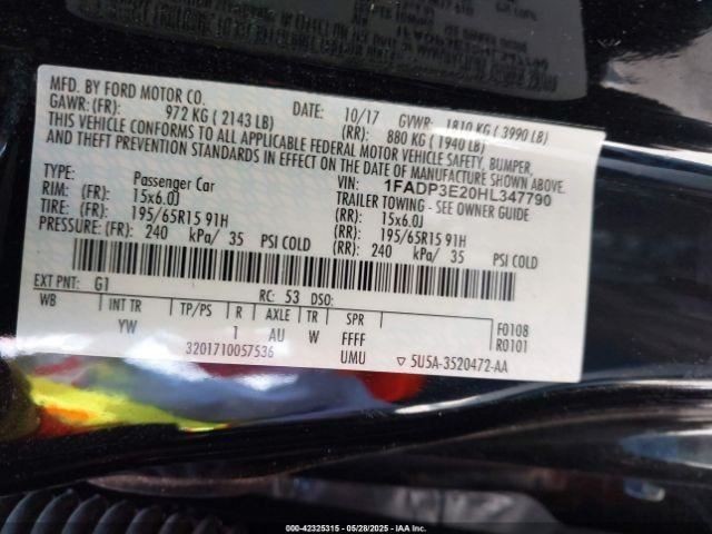 FOCUS 2017 Transmission Shift 712364