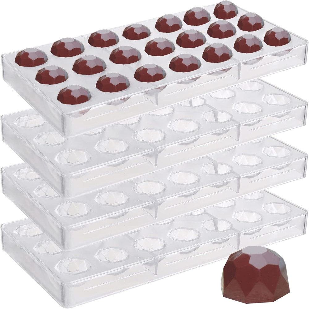 Yopay 84 Grids Polycarbonate Chocolate Mold Candy Making Molds, Diamond Shaped T