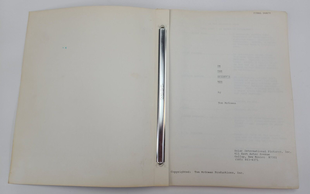 IN THE SPIDER'S WEB / Tom McGowan 1970's Unproduced Screenplay
