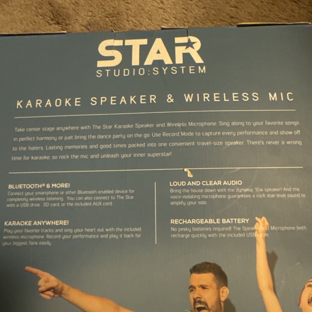 Merkury Star Studio System Karaoke Speaker & Wireless Microphone