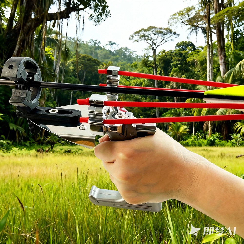 Multi-Function Hunting Slingshot with Detachable Arrow Launcher & Ammo Pouch