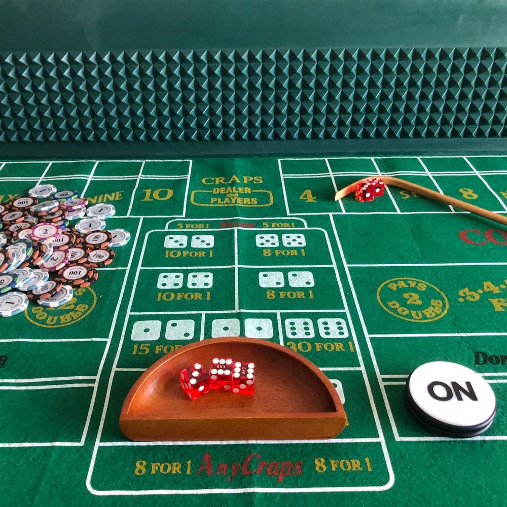 Craps Table Top Felt Layout - 36" x 72" x (Rectangular), Green