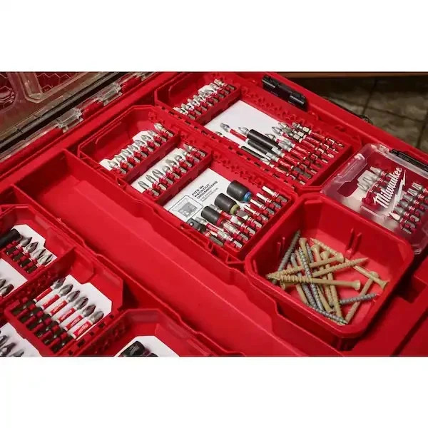 Milwaukee Impact Driver Bit Case Customizable Storage Small Compact Packout Red