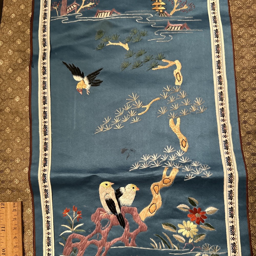 Decorative Silk Panel-Asian Design-Birds