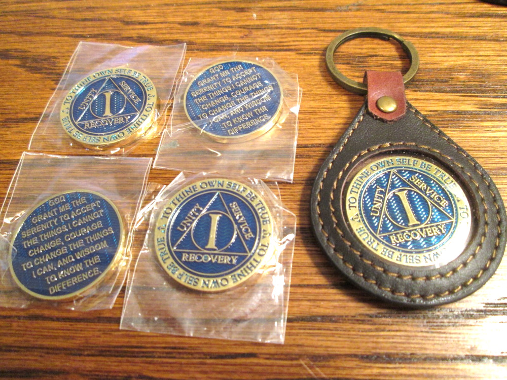 Coin Pink Butterfly Into Action Tri-plate 12 Step Programs