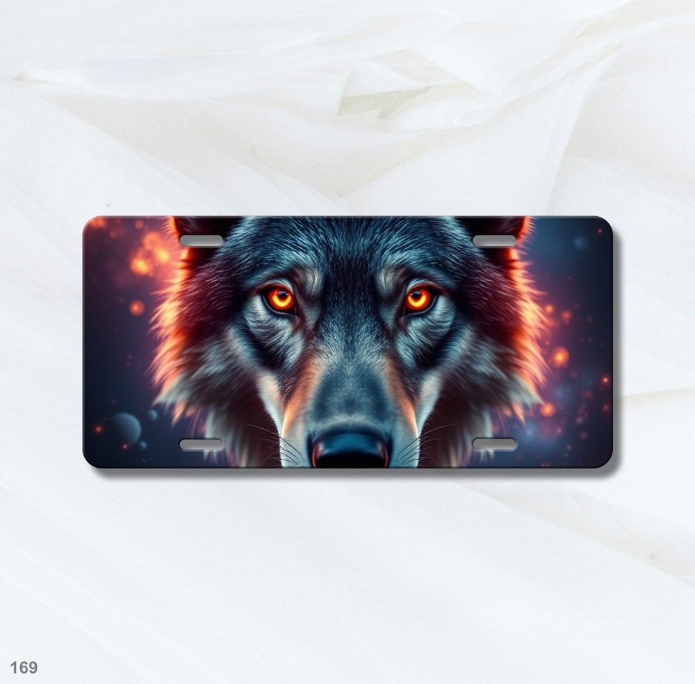 Powerful Wolf License Plate Add Text Auto Tag Gift Idea