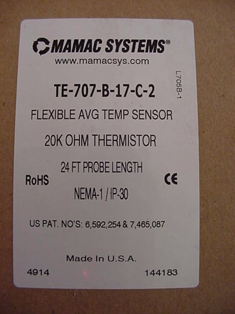 Mamac Systems Average Temperature Sensor TE 707 B 17 C 2 Ships on the Same Day