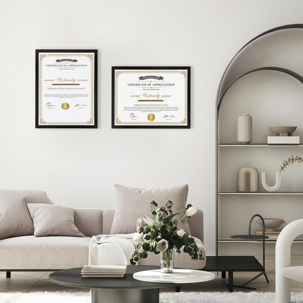 18 Packs 8.5X11 Black Multi Picture Frames Set, Certificate Frames for Document