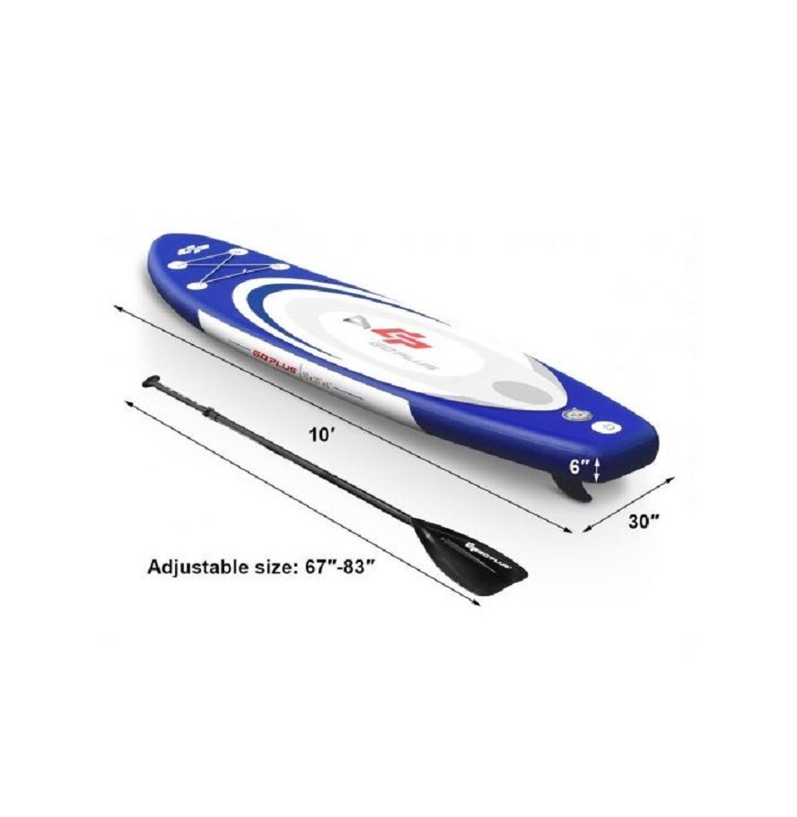 Blue & White 10' Inflatable Paddle Board / Surfboard SUP with Adjustable Paddle