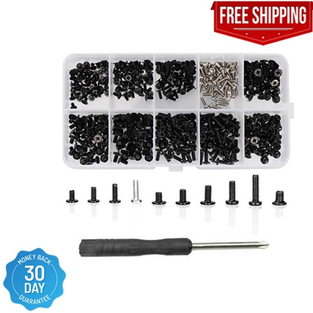 500 PCS M2 M2.5 M3 Laptop Notebook Computer Replacement Screws Kit, PC Flat Head