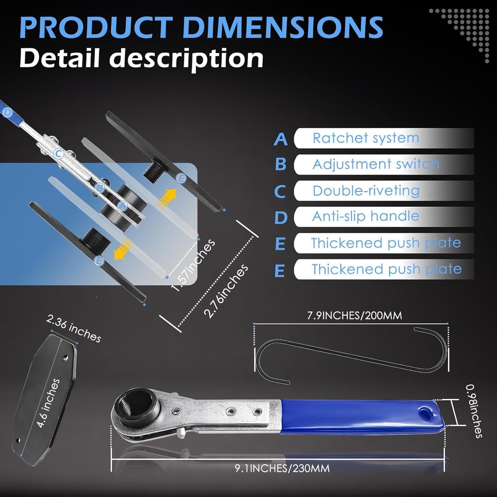 Brake Caliper Compression Tool 360° Adjustable Piston Blue