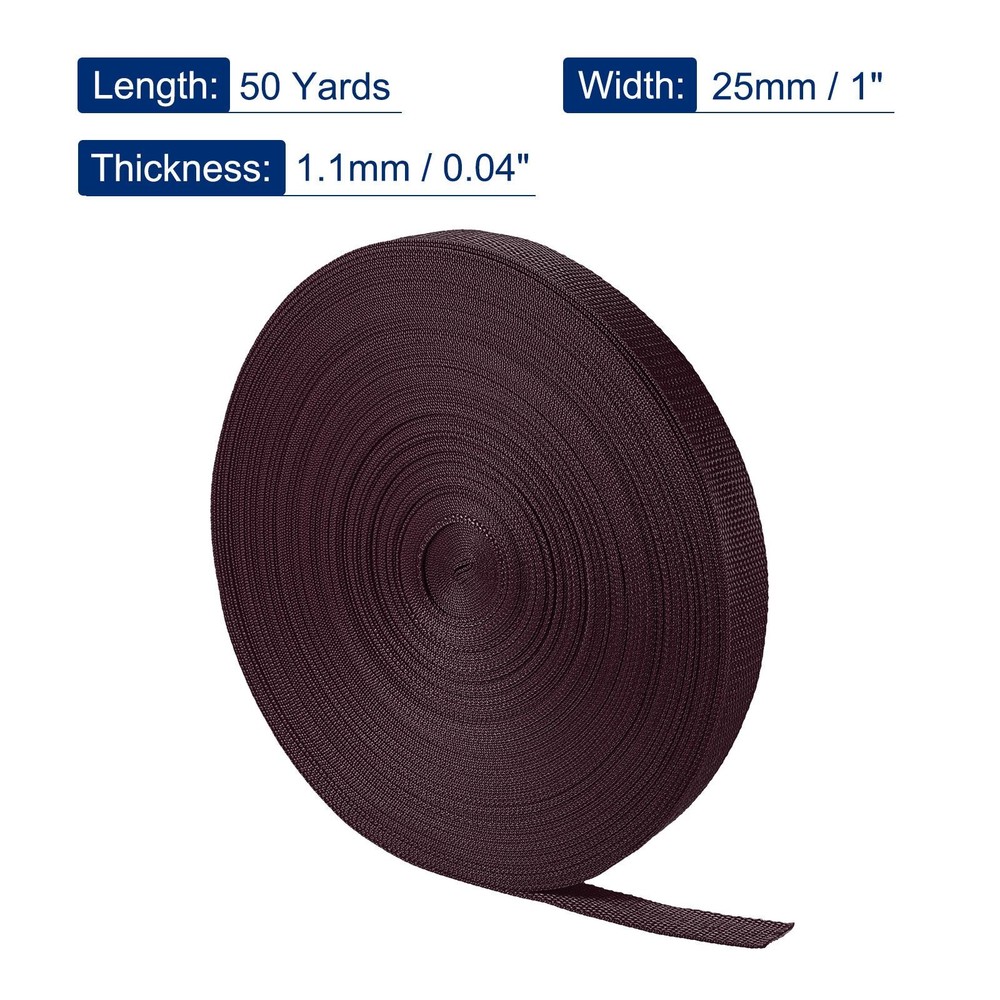 Lightweight Polypropylene Webbing Strap 1" 50 Yards Brown Strapping